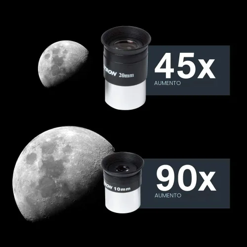 Vista 8 de Celestron – Telescopio AstroMaster 70AZ – Telescopio refractor – Óptica de vidrio totalmente recubierta – Trípode de altura ajustable – Paquete