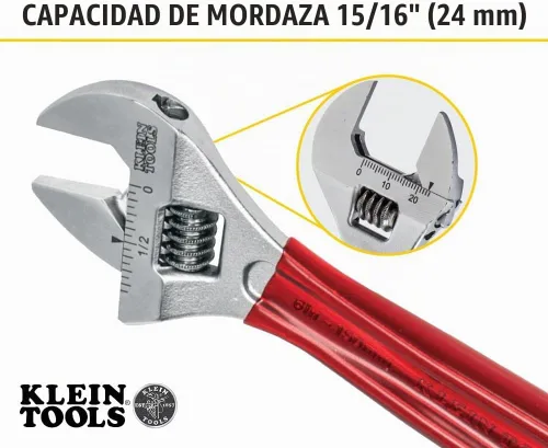 Vista 3 de Klein Tools 507-10 llave inglesa ajustable de capacidad extra, 10 pulgadas