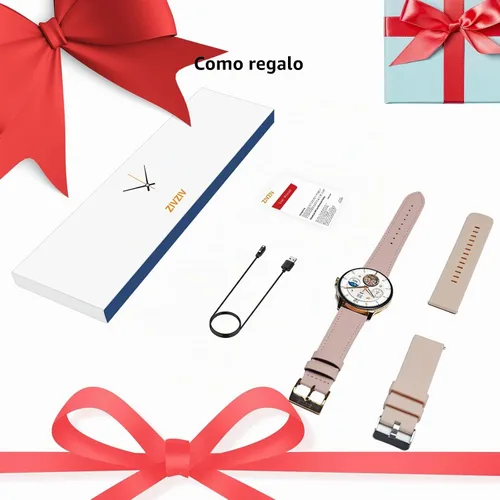 Vista 9 de Reloj inteligente para mujer de 1.43 pulgadas, pantalla AMOLED, funciona con Android/iPhone, resistente al agua IP68, batería de larga duración Oro