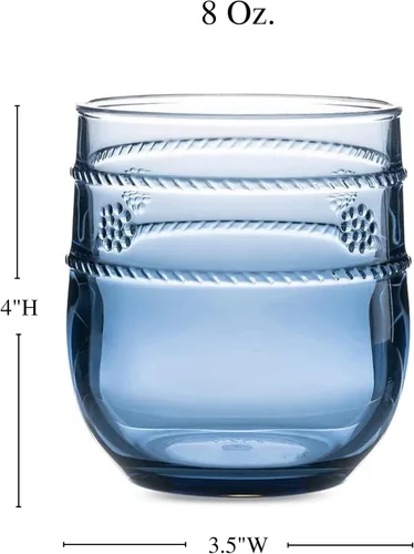 Vista 5 de Juliska Isabella - Vaso de acrílico pequeño, color azul