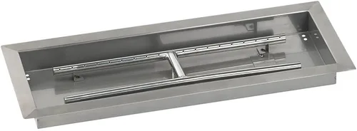 Vista 7 de American Fireglass Sartén y quemador rectangular de acero inoxidable para hoguera, duradero, fácil de instalar y quitar, incluso quemar