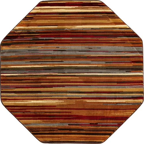 Vista 3 de Unique Loom Barista Collection - Alfombra Icatu (octágono de 6 pies 1 pulgada, beige/marrón)