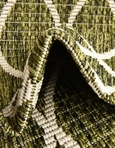 Vista 6 de Unique Loom Outdoor Trellis Collection - Alfombra de área (10 pies, redonda, verde/marfil)
