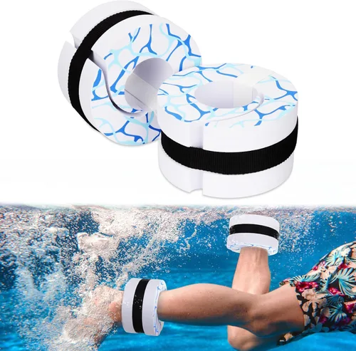 Vista 8 de Hikeen Juego de pesas de gimnasia acuática de EVA de alta densidad para ejercicios aeróbicos acuáticos, pesas para ejercicios de piscina, tobillos