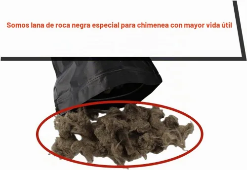 Vista 4 de Lana de roca + Piedra lave + Vermiculita para leña de gas (para chimenea de 18-24 pulgadas)
