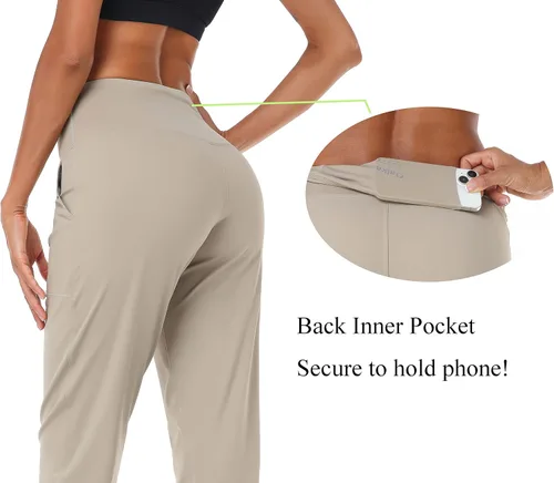 Vista 132 de Oalka - Pantalones deportivos para mujer, con cintura alta y bolsillos, para hacer deporte, yoga y entrenar