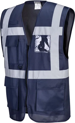 Vista 2 de Portwest Chaleco de trabajo de seguridad ejecutivo F476 Iona con cinta reflectante