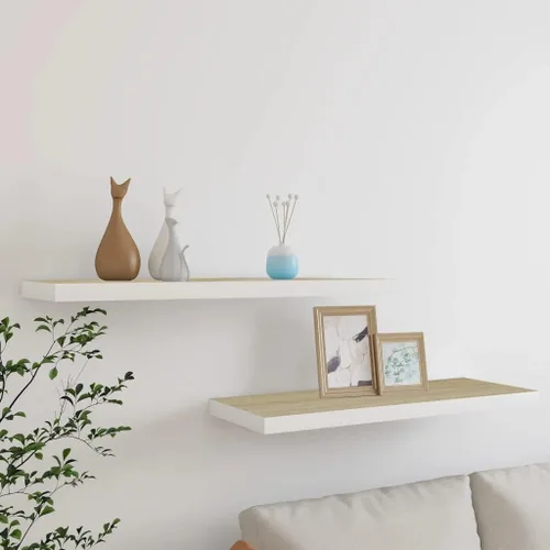 Vista 114 de Estante flotante de pared, estante decorativo montado en la pared, estante colgante con soportes invisibles para decoración de baño/sala de Negro