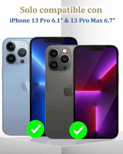 Vista 2 de [Paquete de 2] Compatible con iPhone 13 Pro/iPhone 13 Pro Max protector de lente de cámara de metal Plus cubierta de cámara de vidrio templado