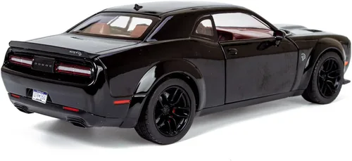 Vista 9 de All Star Toys 2018 Challenger SRT Hellcat Widebody Negro con interior rojo 1/24 Modelo de Diecast Motormax 79350 Edición Exclusiva