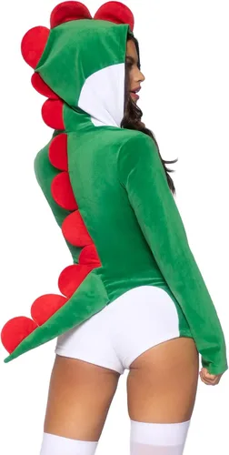 Vista 2 de Leg Avenue Comfy Ultra Soft Super Dino Zipper Romper Costume