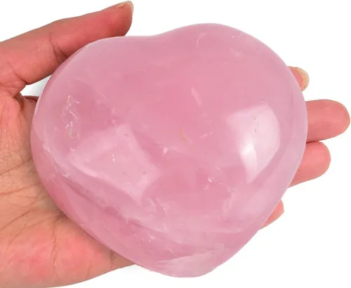 Vista 11 de JIC Gem Geoda de ágata de cristal de corazón grande, piedra de preocupación de palma drusa, cristales de reiki y piedras curativas 3.1-3.5 pulgadas