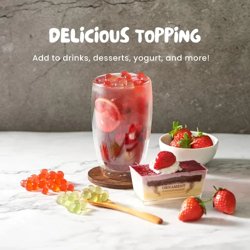Vista 4 de Bossen Bursting Boba Pure25 relleno con un refrescante líquido afrutado que crea una explosión de sabor en tu boca. Haz en Taiwán 7.04 libras cada