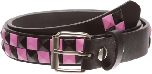 Vista 15 de Cinturón de cuero con tachuelas punk rock de 1 pulgada para niños Negro