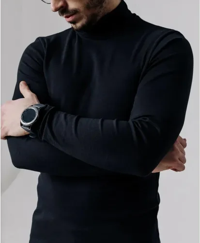 Vista 5 de GAGELE Mens Casual Slim Fit Basic Shirt Knitted Lightweight Pullover Turtleneck Sweater