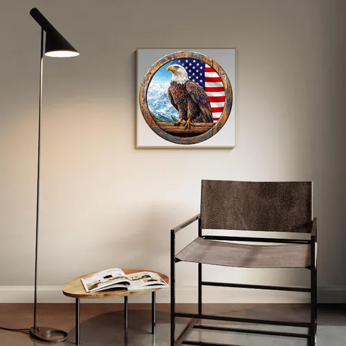 Vista 9 de KAAYEE Rompecabezas de madera para adultos, rompecabezas de águila calva de madera con efecto de visión 3D, rompecabezas de madera de forma única