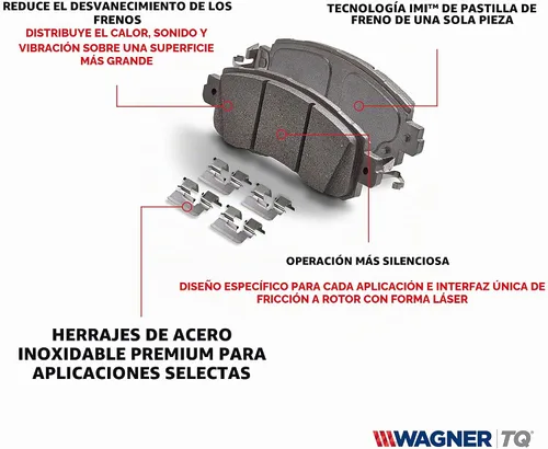 Vista 6 de Juego de discos Wagner Thermoquiet QC1363 para freno con hardware de instalación, delantero