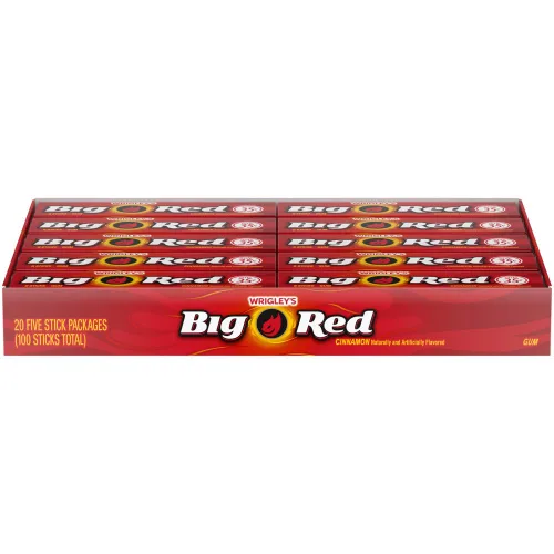 Vista 5 de Wrigley's Big Red Cinnamon Gum, paquete de 5 chicles (40 paquetes)