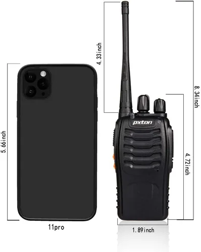 Vista 3 de pxton Walkie Talkies para adultos, radios bidireccionales de largo alcance con auriculares, radio de mano de 16 canales de 2 vías recargable