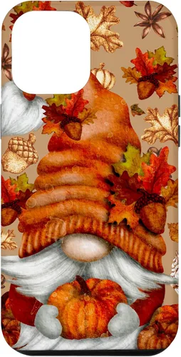 Vista 26 de Brown Fall Themed Gnome Pumpkin Cute Pattern Autumn Leaves Case for iPhone 16