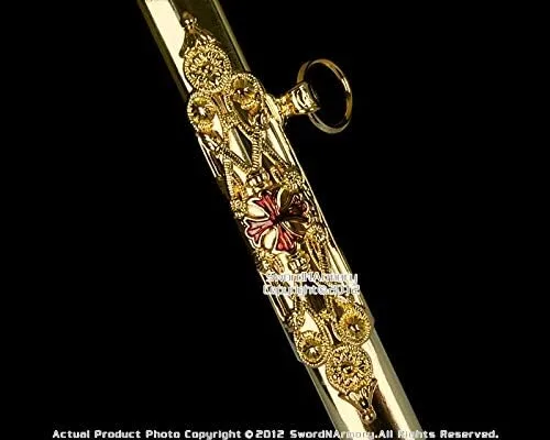 Vista 8 de Caballeros Masónicos Templarios Espada Ceremonial Accesorios Dorados Cruz Roja 27