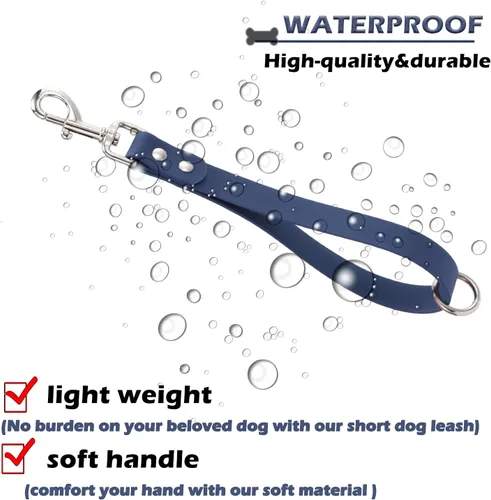 Vista 2 de Correa corta para perro – Correas impermeables para perros de 10 pulgadas, 3/4 pulgadas de tráfico de mascotas, correa de entrenamiento para perros