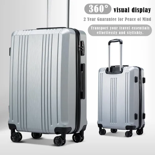 Vista 2 de Coolife - Maleta de mano de PC+ABS con candado TSA y carcasa dura y ligera, de 20, 24 y 28 pulgadas