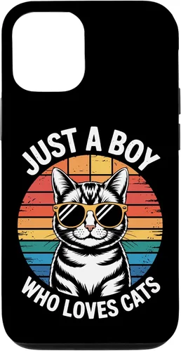 Vista 28 de Just A Boy Who Loves Cats Cat Dad Kitty Parent Feline Boys Case for iPhone 16