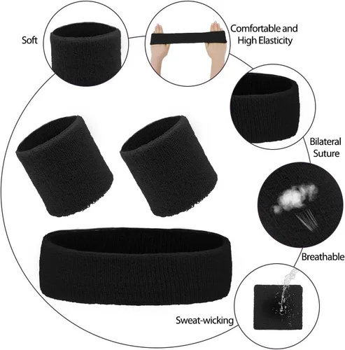Vista 3 de Diademas de entrenamiento, diademas deportivas y al aire libre, accesorios de gimnasio, diadema que absorbe la humedad, bandas para el sudor