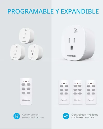 Vista 5 de Syantek Interruptor de luz inalámbrico con control remoto para electrodomésticos, kit de interruptor de luz remoto expandible, alcance de hasta 100