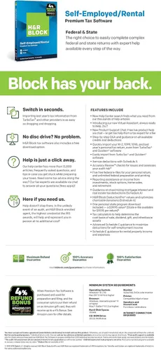 Vista 3 de [Versión antigua] H&R Block Tax Software Premium 2019 [Exclusivo de Amazon] [Descarga Mac]
