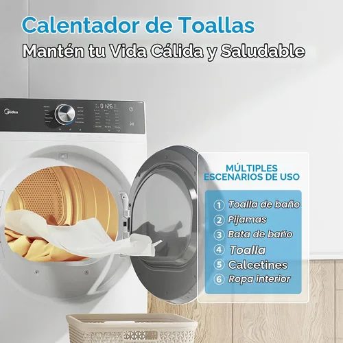 Vista 6 de Midea MLE45N1AWW Secador eléctrico de carga frontal a juego 8.0 pies