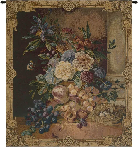 Vista 9 de Bouquet con uvas tapiz italiano rojo – 39 pulgadas x 26 pulgadas algodón/viscosa/poliéster por Charlotte Home Furnishings Inc
