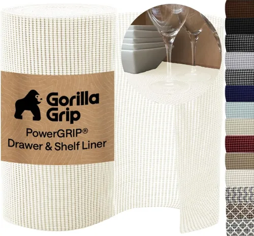 Vista 14 de GORILLA GRIP powerGRIP - Forro para estante de cajón y gabinete, agarre grueso y fuerte, forros no adhesivos que protegen armarios de cocina