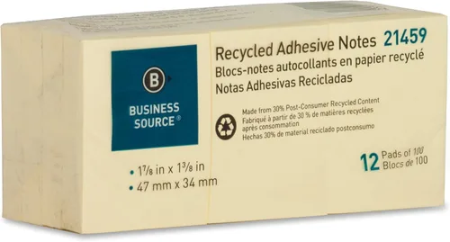 Vista 4 de Business Source Notas adhesivas amarillas, 1-7/8" x 1-3/8" (21459)