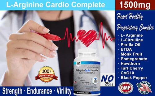 Vista 2 de L-Arginina Cardio Complete Fórmula de Apoyo de Óxido Nítrico, 180 Cápsulas L-arginine formula created to support nitric oxide production