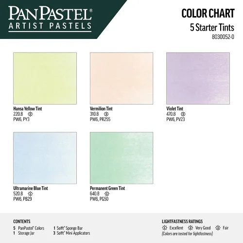 Vista 2 de PanPastel GOLDEN, juego de tintes para principiantes, 5 colores, pasteles para artistas profesionales, formato único de sartén (similar a un pastel)