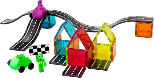Vista 6 de MAGNA-TILES Downhill Duo - Juego de construcción magnética de 40 piezas, la marca original de construcción magnética