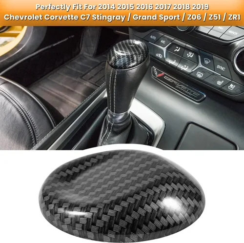 Vista 2 de E-cowlboy Adhesivo de fibra de carbono para Chevrolet Corvette C7 Z06 Z51 ZR1 Stingray Grand Sport 2014 2015 2016 2017 2018 2019 Accesorios Negro