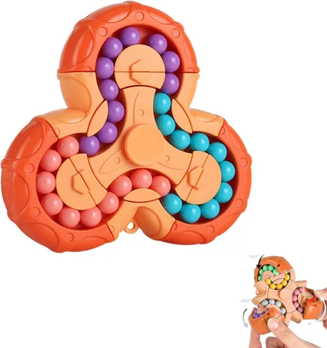 Vista 8 de YUDANSI Juguete de rompecabezas de frijol mágico, cubo giratorio 2 en 1, cubo mágico giratorio, regalo para niños y niñas de 3 años, 5-7, 8-12