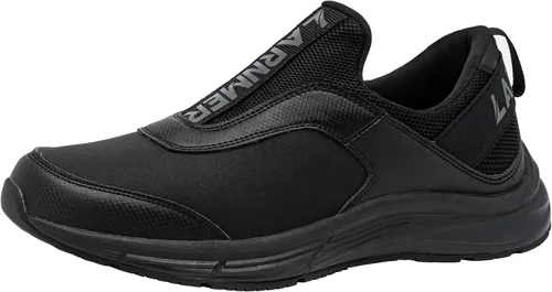 Vista 8 de LARNMERN Zapatos de trabajo antideslizantes para hombres, zapatos de cocina, chef, antideslizantes, impermeables, para servicio de alimentos