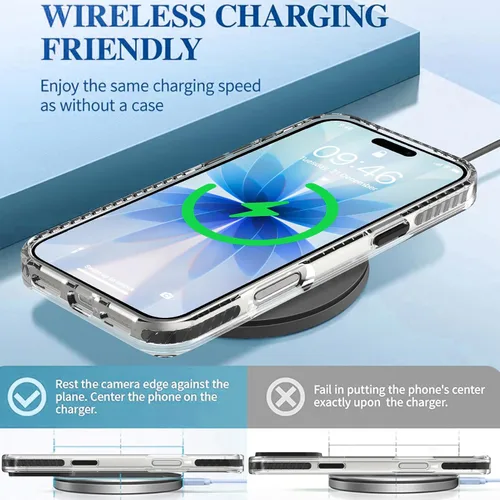 Vista 3 de OOK Funda magnética transparente para iPhone 17, lindo encaje floral negro Encaje Negro Floral