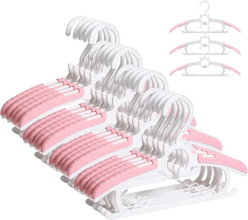 Vista 11 de JSF Perchas ajustables para bebés, 20 piezas de ganchos para guarderías, antideslizantes, extensibles, ideales para ropa de recién nacidos