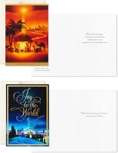 Vista 5 de Hallmark Surtido de tarjetas de Navidad religiosas en caja, Natividad (40 tarjetas y sobres)
