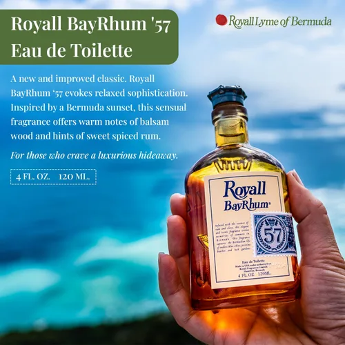 Vista 3 de ROYALL BAYRHUM '57, Eau de Toilette Heritage para hombre, fragancia clásica de ron bahía, espray de 4 onzas líquidas