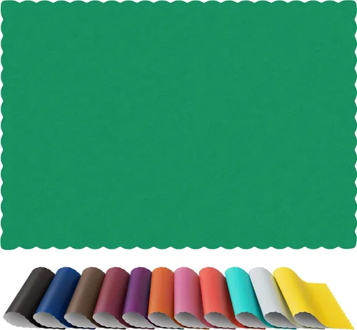 Vista 9 de Manteles de papel desechables con bordes ondulados (100, Negro) Disposable paper placemats, scalloped-edge design, black, 100 count, quick table