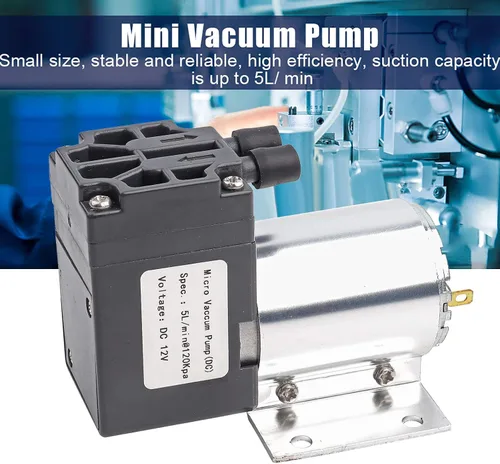 Vista 5 de bomba de vacío 12V, bomba de vacío eléctrica del compresor de aire de la succión del vacío de DC 5L/min 120kpa mini bomba de vacío