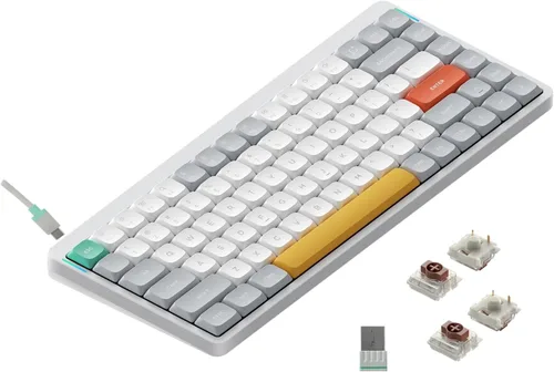 Vista 24 de NuPhy Air75 V2 Teclado mecánico portátil de 75% de bajo perfil, teclado inalámbrico, compatible con Bluetooth/2.4G/USB-C, teclados RGB Bluetooth