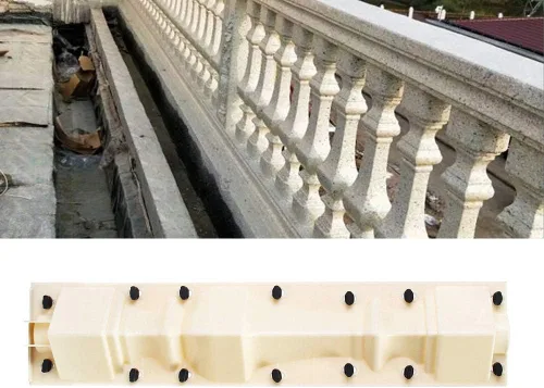 Vista 2 de 2 piezas de 27 "moldes de hormigón de columna de yeso de cemento de fundición de barandilla moldes de barandilla molde romano (forma de jarrón)