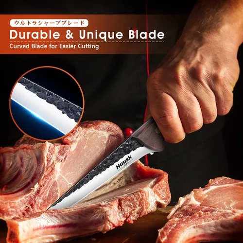 Vista 7 de Huusk Cuchillo Japón Kitchen Bundle con cuchillo de corte de pechuga de carnicero de carne japonesa